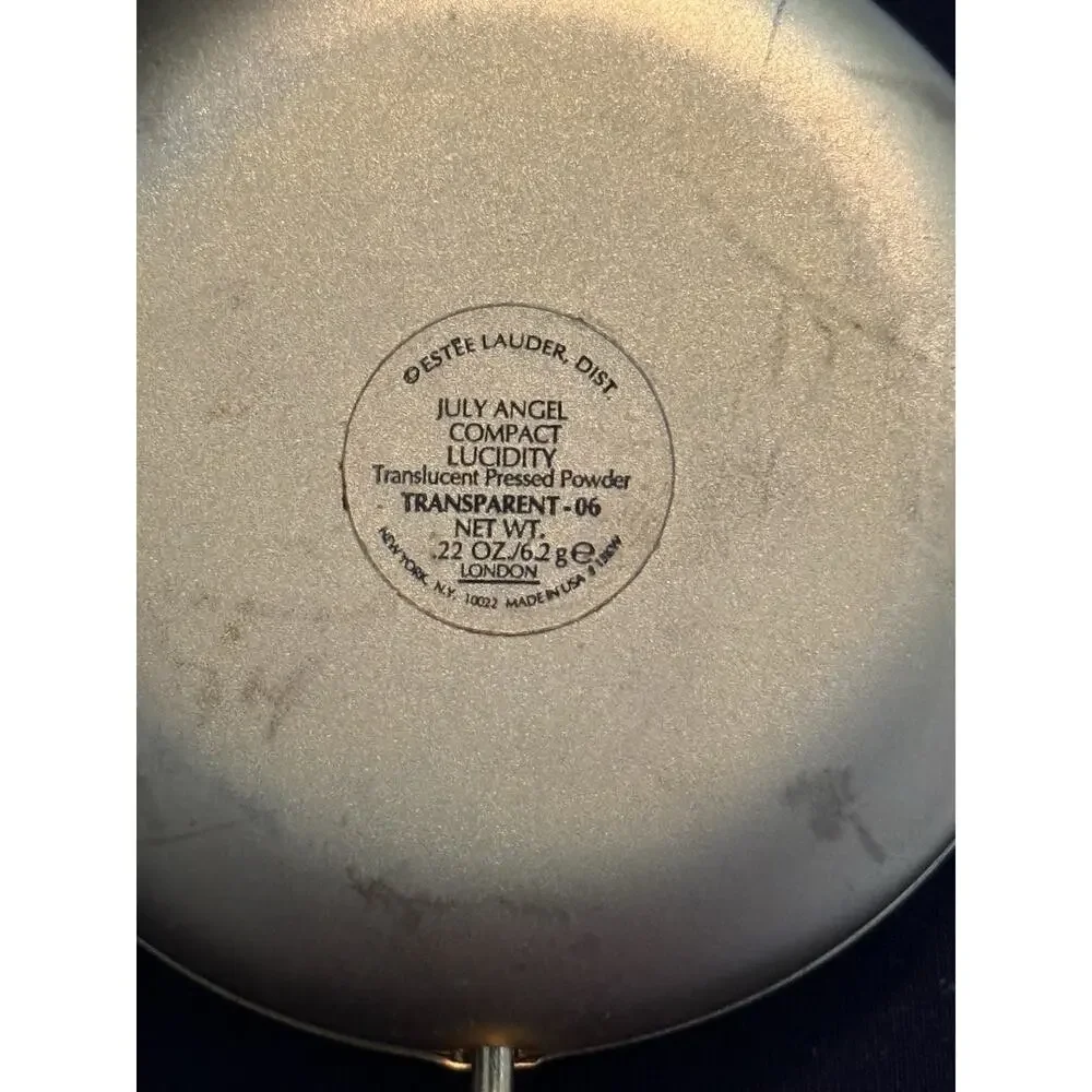 Vintage Estee Lauder July Angel Compact Lucidity Translucent Pressed Powder